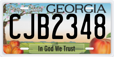 GA license plate CJB2348