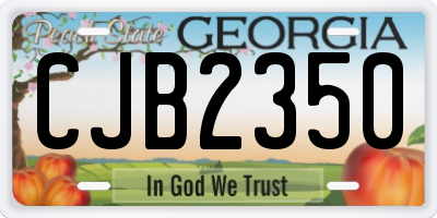 GA license plate CJB2350