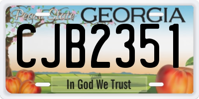 GA license plate CJB2351