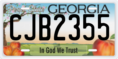 GA license plate CJB2355