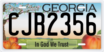 GA license plate CJB2356