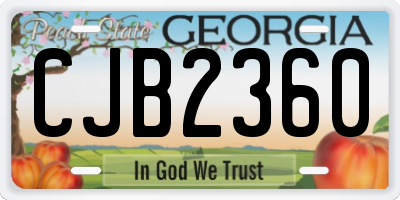 GA license plate CJB2360