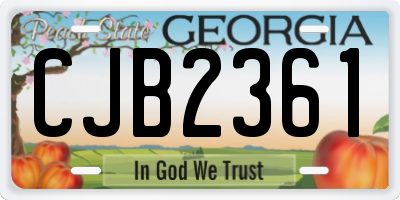 GA license plate CJB2361