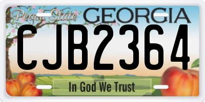 GA license plate CJB2364