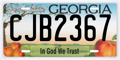 GA license plate CJB2367