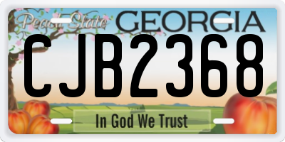 GA license plate CJB2368