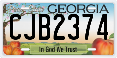 GA license plate CJB2374