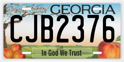 GA license plate CJB2376