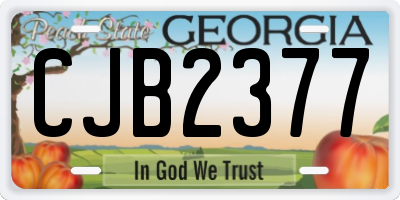 GA license plate CJB2377
