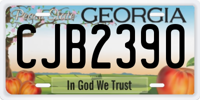 GA license plate CJB2390