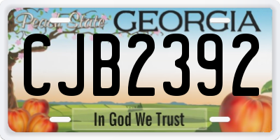 GA license plate CJB2392