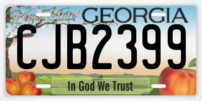 GA license plate CJB2399