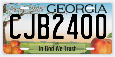 GA license plate CJB2400