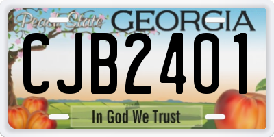 GA license plate CJB2401