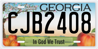 GA license plate CJB2408