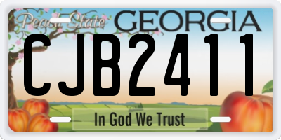 GA license plate CJB2411