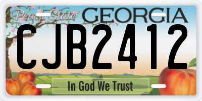 GA license plate CJB2412