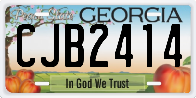 GA license plate CJB2414