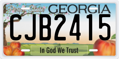 GA license plate CJB2415