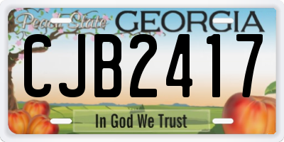 GA license plate CJB2417