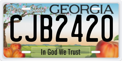 GA license plate CJB2420