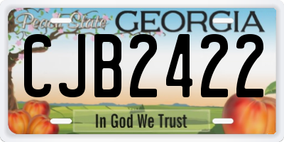 GA license plate CJB2422