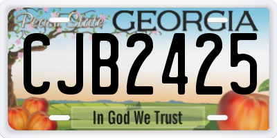 GA license plate CJB2425