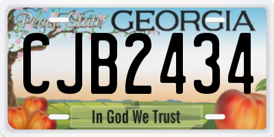 GA license plate CJB2434
