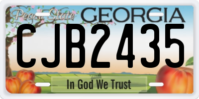 GA license plate CJB2435