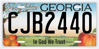 GA license plate CJB2440