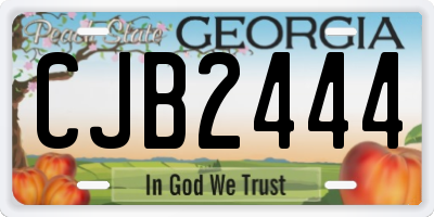 GA license plate CJB2444