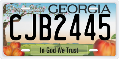 GA license plate CJB2445