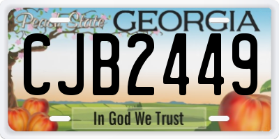 GA license plate CJB2449