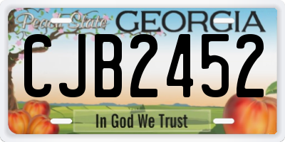 GA license plate CJB2452