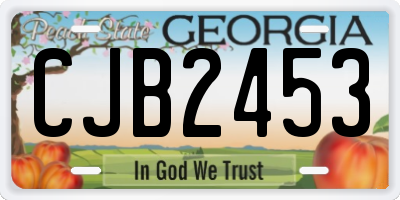 GA license plate CJB2453