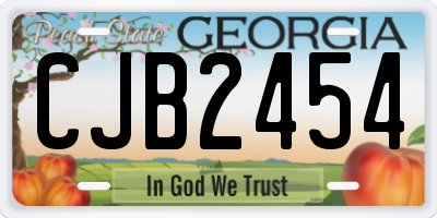 GA license plate CJB2454