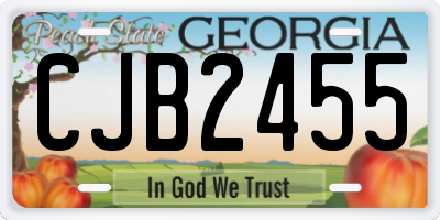 GA license plate CJB2455