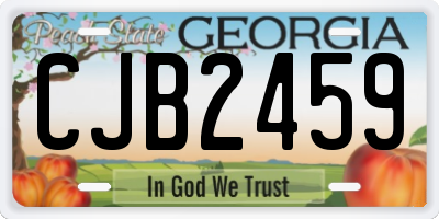 GA license plate CJB2459