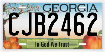 GA license plate CJB2462