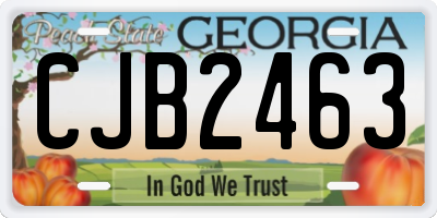 GA license plate CJB2463