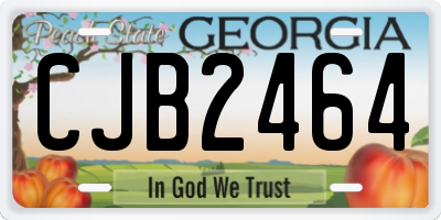 GA license plate CJB2464