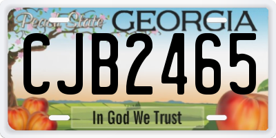 GA license plate CJB2465