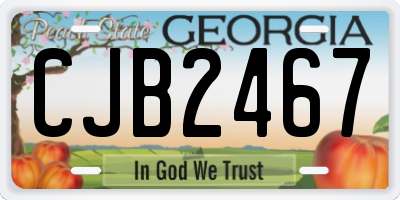 GA license plate CJB2467