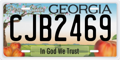 GA license plate CJB2469