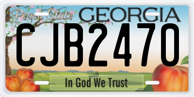GA license plate CJB2470