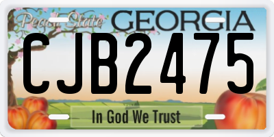 GA license plate CJB2475