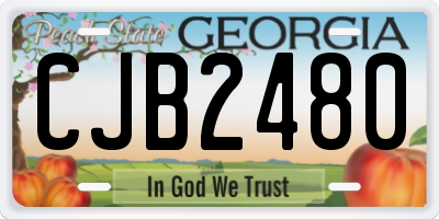 GA license plate CJB2480