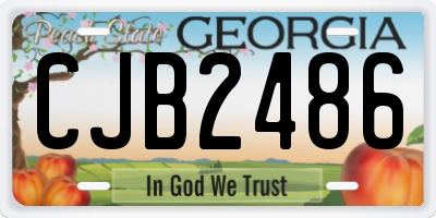 GA license plate CJB2486