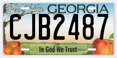 GA license plate CJB2487