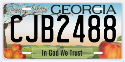 GA license plate CJB2488